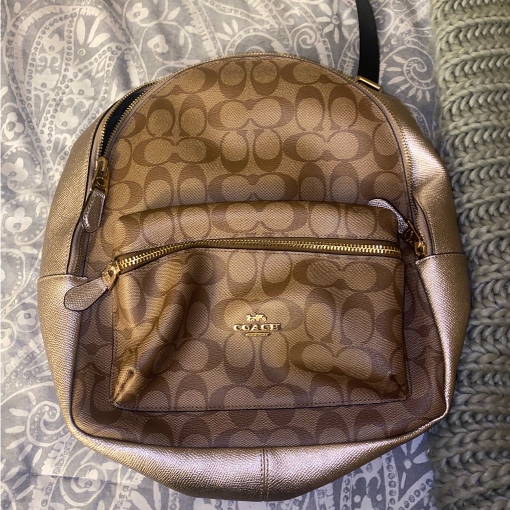 Brand new mini Coach Back pack! Coated canvas signature leather!